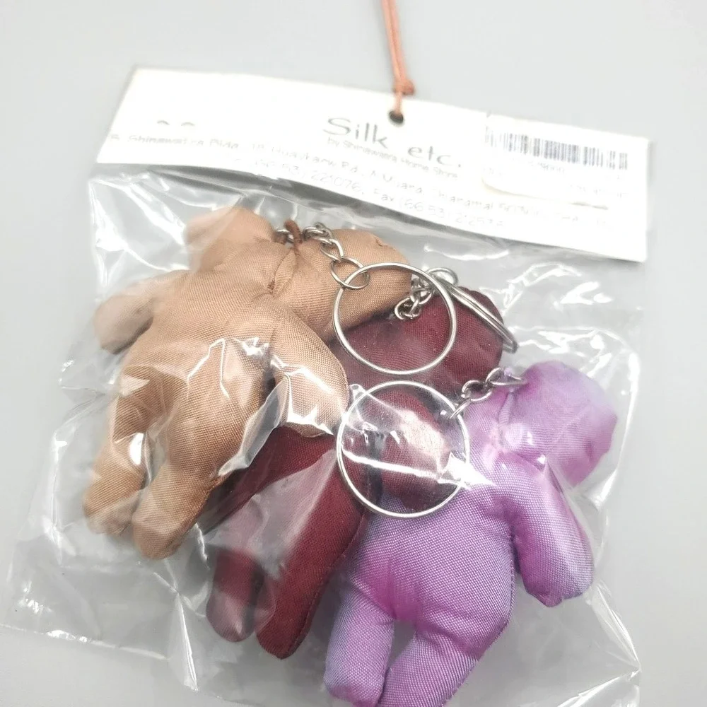 OWL KEY CHAIN Rhinestones SILK‎ Elephants Shinawatra Thailand FREE USA SHIPPING